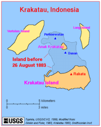 Mapa de Krakatoa como es hoy en día